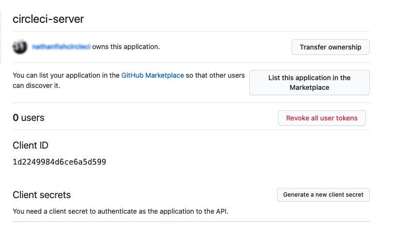 Screenshot showing GitHub Client ID