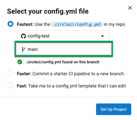 Select config file
