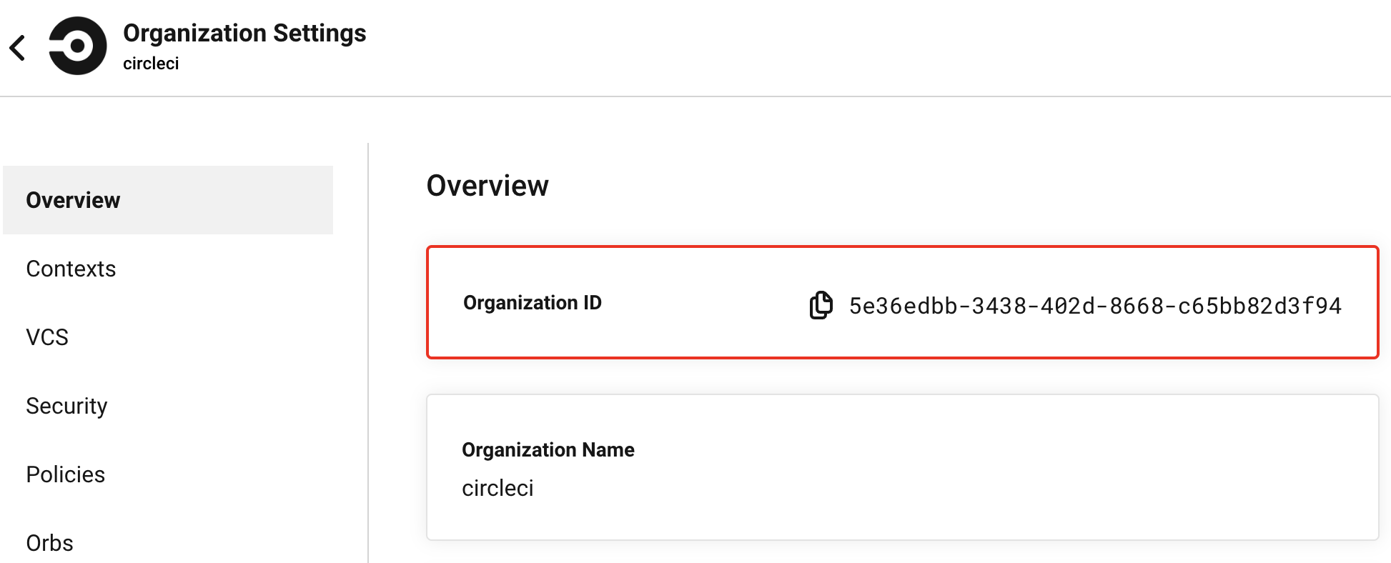 Get CircleCI Organization ID