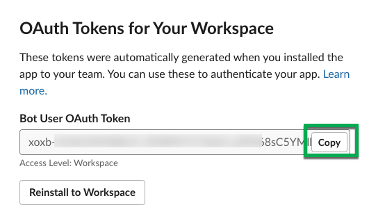 Copy OAuth Token