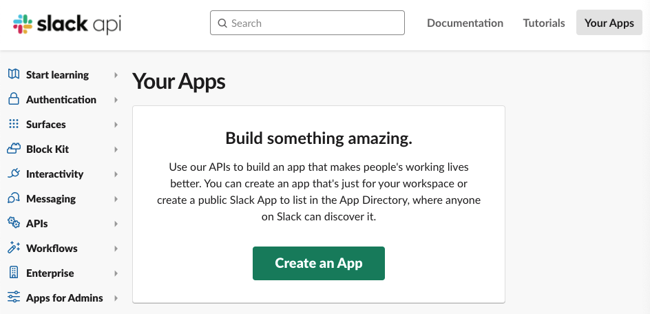 Create a Slack app