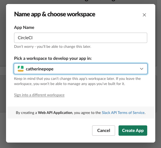 Name your Slack app