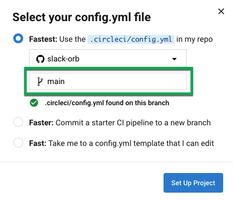 Select your config.yml file