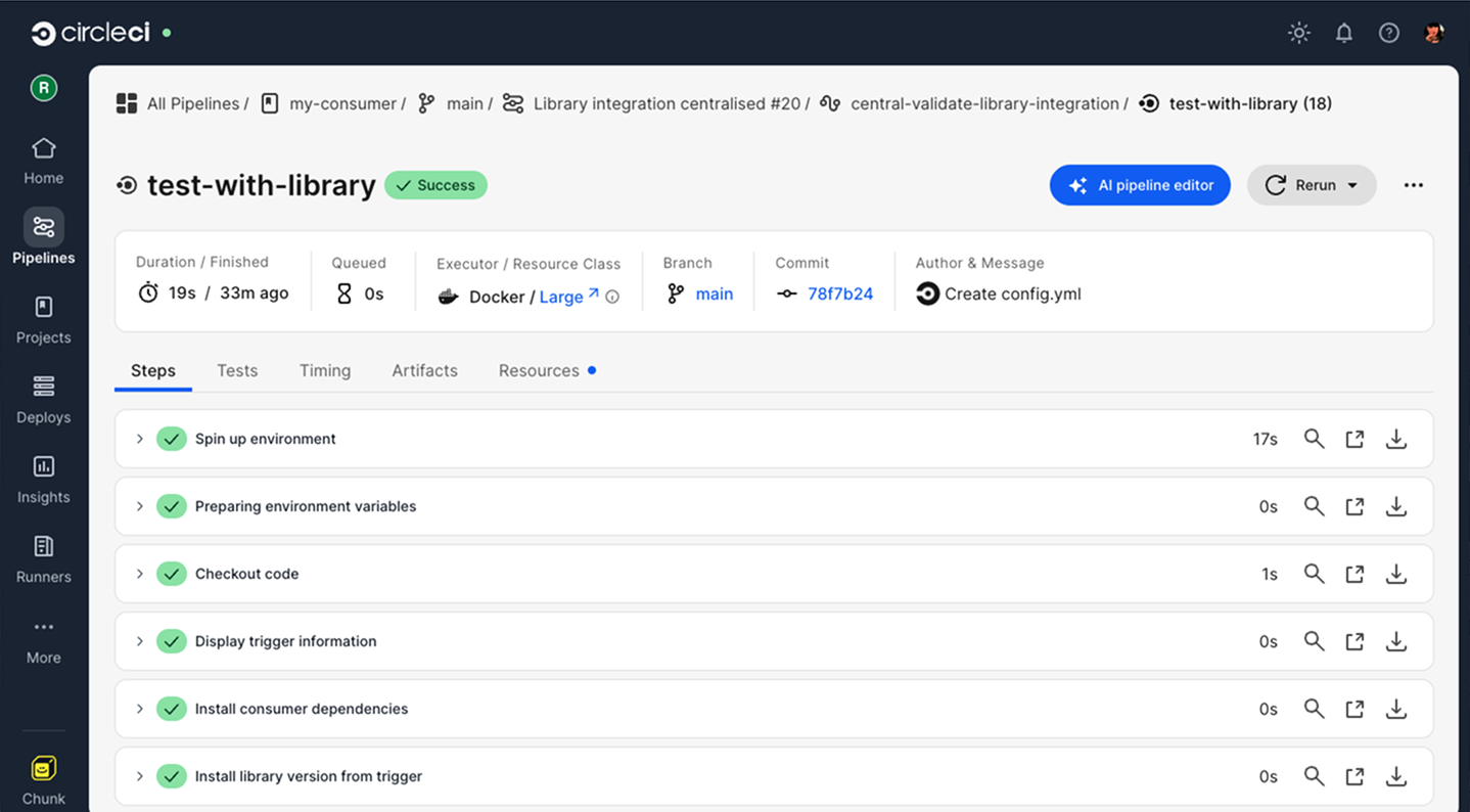 Cross-repo trigger output