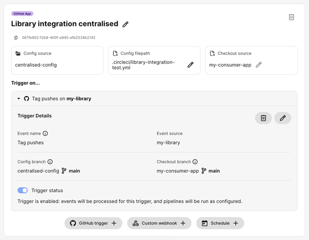 Pipeline configured for centralized config repository