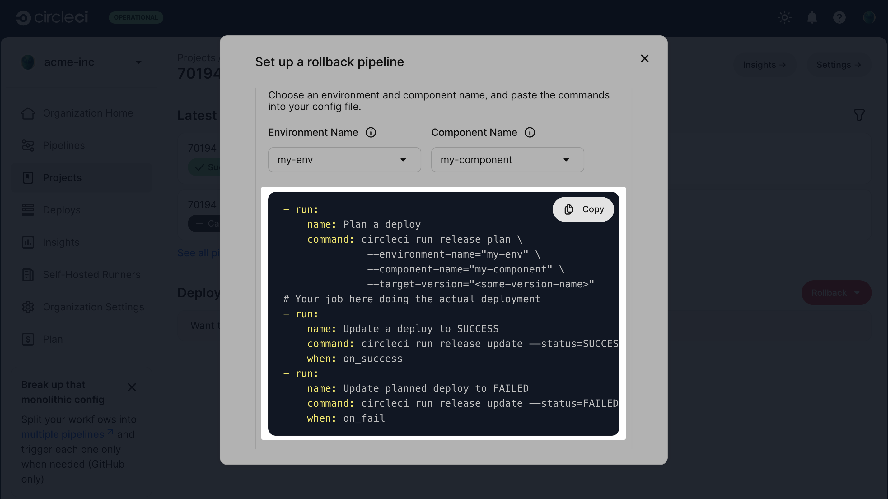 Generated markers commands