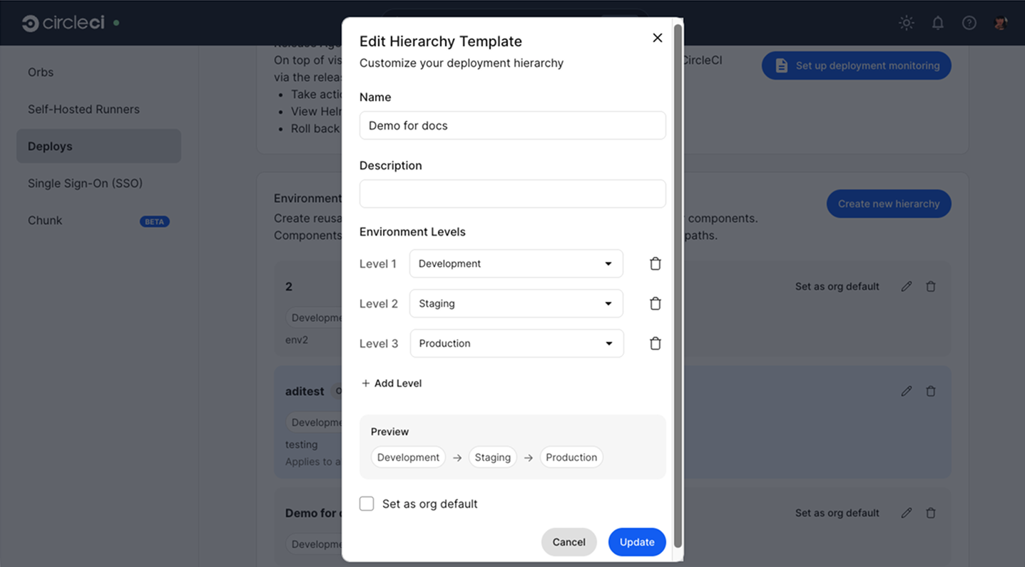 Environment hierarchy example