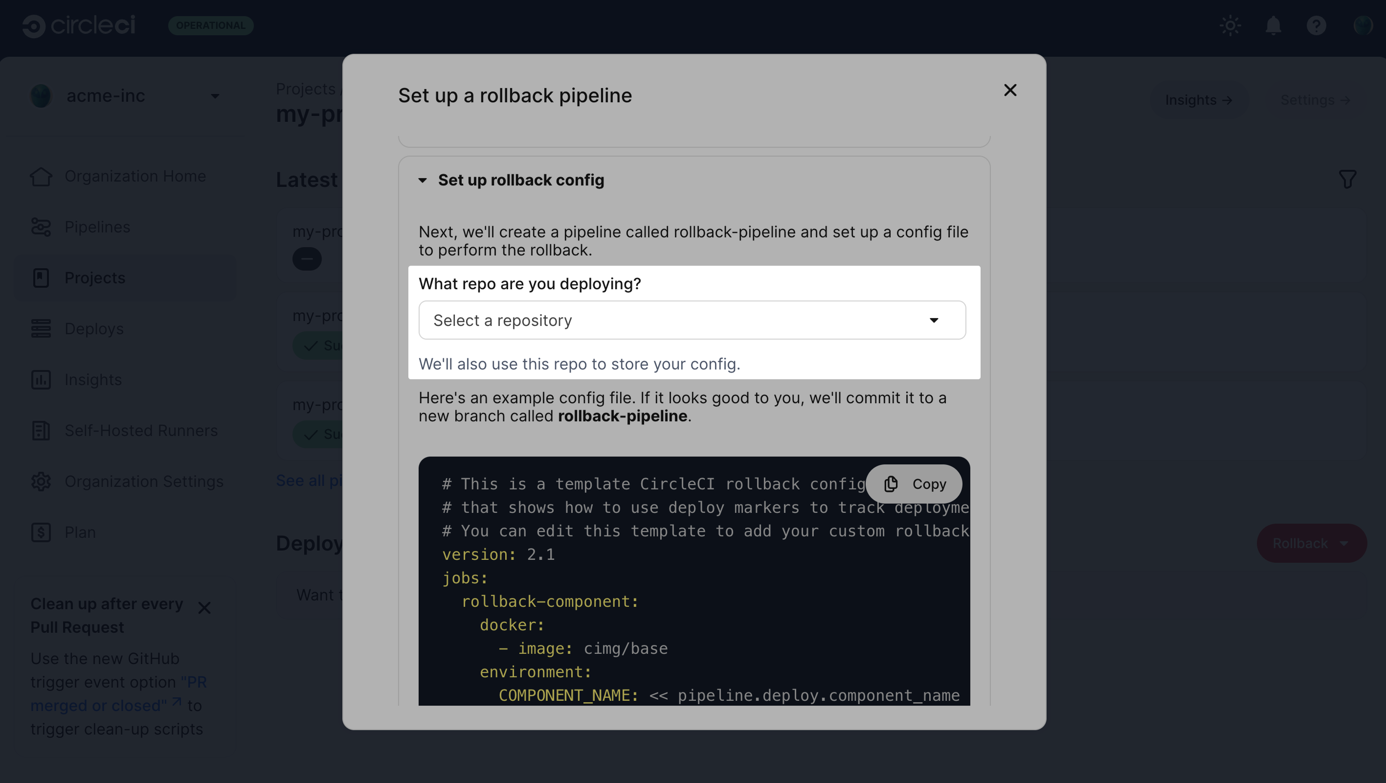 Select repository