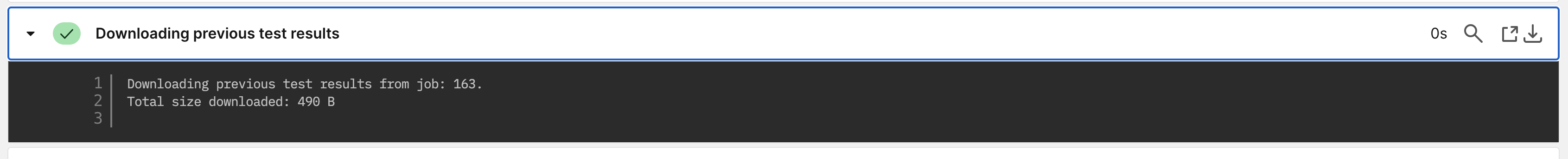 Downloading previous test results step