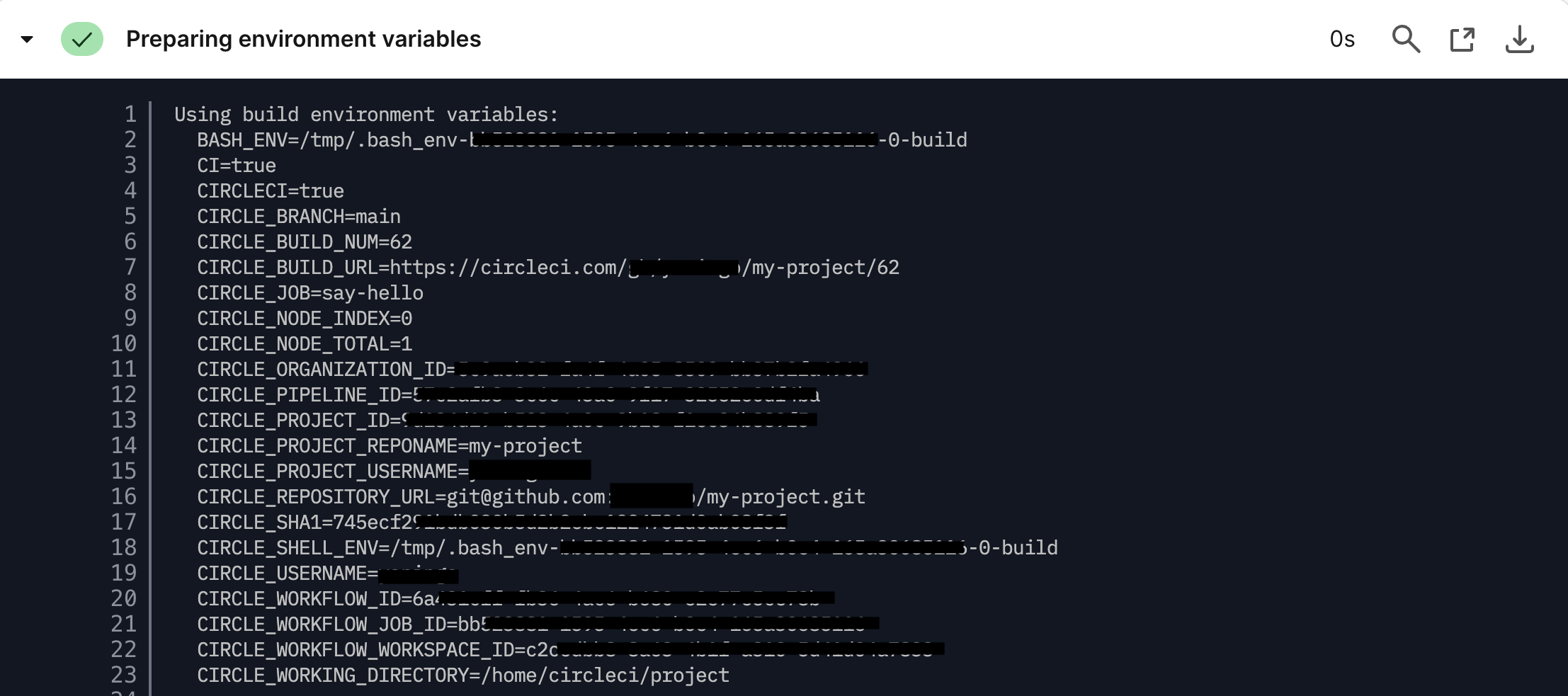 IDs available from built-in environment variables