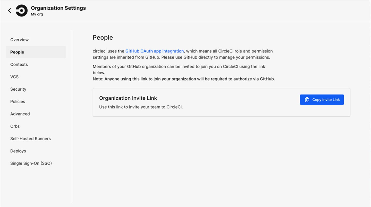 Navigate to Organization Settings