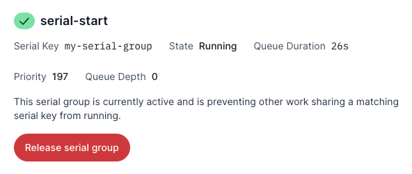 Release serial group button in the new pipelines UI side panel