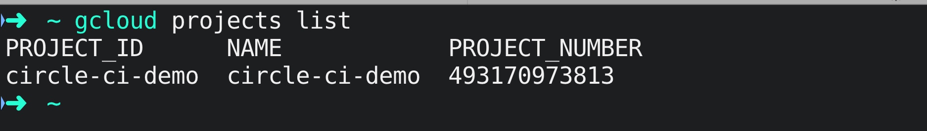 gcloud プロジェクトのリスト